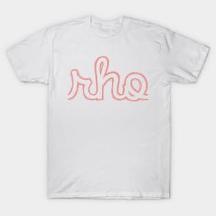 Rho Cursive Greek Letter T-Shirt